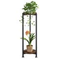 Plant Stand Indoor Corner Tall 2 Tier Metal Modern Flower Storage Plant Shelf Holder for Living Room Balcony Garden,Black (2 Tier-Black Round)