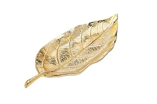 Godinger Leaf Tray, Serving Tray, Serving Platter Centerpiece Décor and Serveware - Gold - size: 7.8" x 4.5" x 0.5"