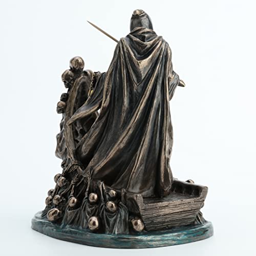 Veronese Design 7 7/8 Inch Tall Dark Messenger and The Ferry of The Damned Resin Sculpture Bronze Finish Grim Reaper Statue