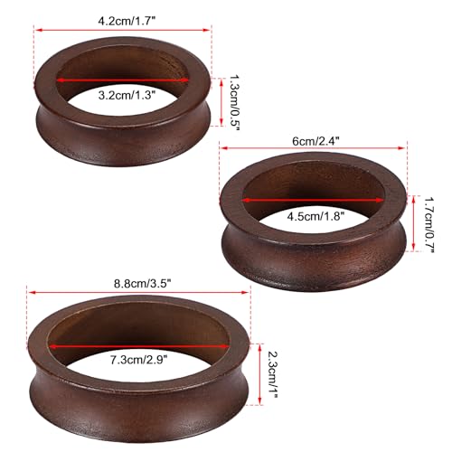 JUXYES Wooden Sphere Holder Display Stand, 12 Pack Mixed Sizes Crystal Ball Stand, Simple Round Display Easel Stands for Decorative Eggs, Crystal Balls, Golf Ball, Stones, Gemstones, Collections - color: Brown, size: (1.2"+1.7"+2.8") - 12 PCS
