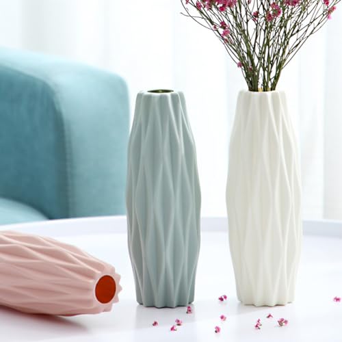 HEALLILY Nordic Style Vase 8.26In Modern Creative Simplicity Flower Container Desktop Decoration for Home Living Room Bedroom Wedding Centerpiece
