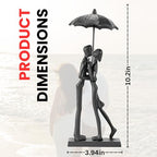 Modern Sculptures Home Decor Affectionate Couple Statue Kissing Under Umbrella Figurine Statues for Bedroom Décor Hand Sculptures for Living Room Romantic Figurines - style: Kissing Under Umbrella