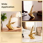 Gold Abstract Human Figure Yoga Sculpture, Modern Resin Home Decor Accent, Aesthetic Shelf Art for Living Room Office, Unique Decorative Ornament
