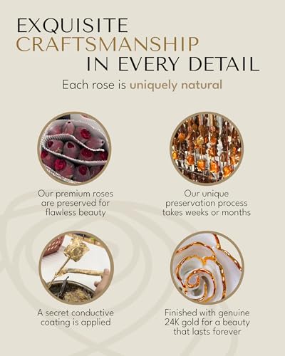Forever Rose Hand-Dipped in 24K Gold, Opal-Inspired October Birthstone with Sparkles, Real Rose in Luxury Gold Gift Box & Clear Glass Bud Vase – Perfect Ready for October Birthday or Any Occasion - color: October Opal