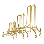 LIONWEI LIONWELI 6 Pack Iron Display Stand,Gold Iron Easel Plate Holder Stand for Displaying Pictures, Plates, Books and Arts (4, 6, 8 inch) - color: Gold