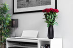 D'vine Dev 11 Inch Matte Black Ceramic Vase, Geometric Handmade Craft Flower Vase with Design Box Packaged, VS-GM-MB-11 - color: Matte Black, size: 11 Inch