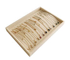Premium Grade Beige Velvet Jewelry Organization Tray Necklace Watch Chain Bracelet Organizer Show Exhibit Home Drawer Divider Closet Insert - color: Necklace Organizer Tray