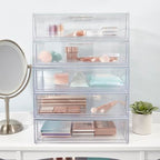 STORi Audrey Stackable Clear Bin Plastic Organizer Drawer | Organize Eyeshadow Palettes, Cosmetics, and Beauty Supplies on a Vanity | Made in USA - style: Cosmetic Drawer Base