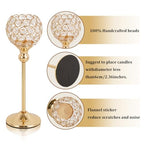 VINCIGANT Gold Crystal Candle Holders Set of 16 for Wedding Centerpieces,Votive Crystal Candle Holders for Home Fireplace Coffee Table Mantle Decor candelabros de mesa - size: 16 pcs 13" Tall