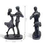 Couple Dancing Resin Figurine, 7.7" H, Romantic Gifts for Him & Her, Faux Black Wrought Iron Finish, Engagement Anniversary Wedding Keepsake Home Decor - style: Dance