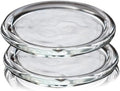 Glass Candle Holder 2 Pack 5 Inch Clear Beautiful Transparent Round Candle Plate (2pack 5inch) - size: 2pack 5inch