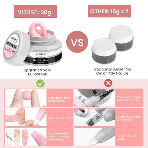 MIZHSE 3D Nail Gel Nail Art Sculpture, Non-Sticky 4 Colors Solid Builder Gel Nude Clear White Pink Hard Builder Nails UV LED Molding Gels Nail Extension for Salon Manicure Home DIY - color: 0-0-Classic Colors