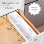 YouCopia DrawerFit Expandable Kitchen Drawer Organizer: Sliding Storage Tray for Utensils & Accessories in Deep Drawers, Expandable 15–23" wide, White Speckled BPA-free - style: Sorter