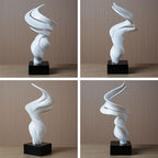 HAUCOZE Modern Home Decor Abstract Sculpture Art Collectible Statue Table Centerpiece Gift for Living Room Office Polyresin 16.0 Inch