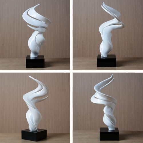 HAUCOZE Modern Home Decor Abstract Sculpture Art Collectible Statue Table Centerpiece Gift for Living Room Office Polyresin 16.0 Inch