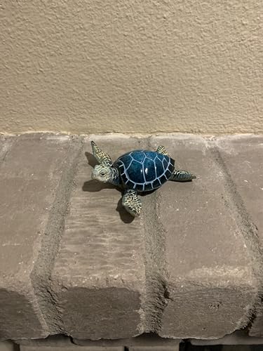 Ain’t It Nice Sea Turtle Statue Coastal Ocean Beach Decor Gifts Figurine Beach Room for Home and Office Marine Collectible Sculpture, Blue 3.5(L) 4(W) 1.25(H) Inches - color: Blue 1