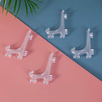 Artliving 4" Clear Plastic Stand Cookie Holder Display Stand Place Card Holder Display Easels at Weddings, Birthday Party(24 Pack) - color: White, size: 4inch(24piece)