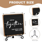 Home Wooden Decor Sign, Farmhouse Plaque with Stand, Warmth Housewarming Gifts for Women Men Family, Table Desk Cubicles Accessories for Living Room Bedroom Home Decorations - style: Home Sign 03