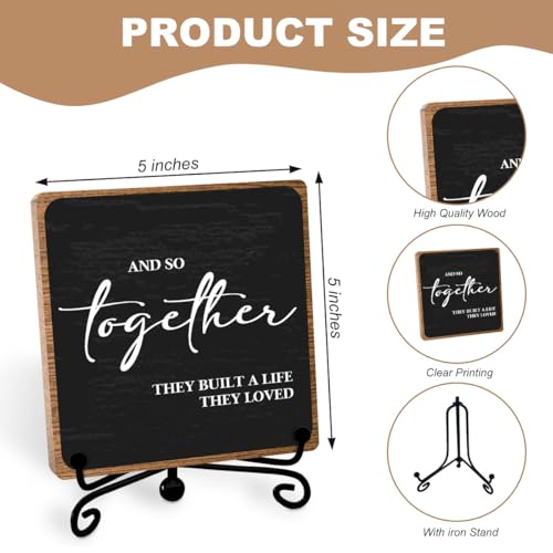 Home Wooden Decor Sign, Farmhouse Plaque with Stand, Warmth Housewarming Gifts for Women Men Family, Table Desk Cubicles Accessories for Living Room Bedroom Home Decorations - style: Home Sign 03