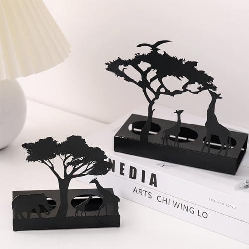 Giraffe Silhouettes Candle Holder, Black Metal Tea Light Candlesticks for Home Decor - size: 1pcs