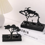 2Pcs Silhouettes Giraffe and Elephant Candle Holder, Tea Light Holder, Black Metal Candlestick for Home Decor - size: 2pcs