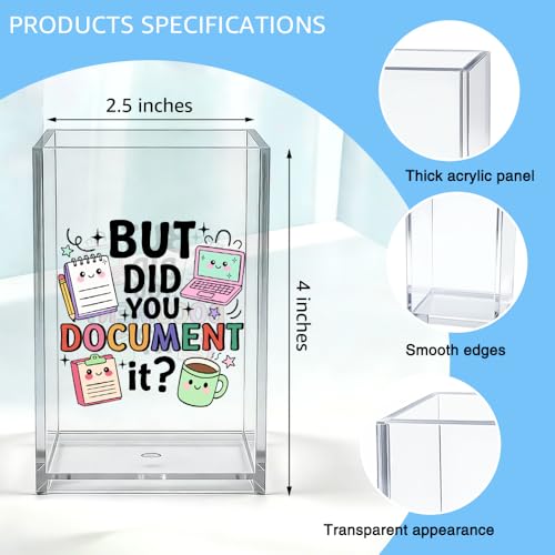 But Did You Document It Acrylic Organizer Pencil Pen Holder, HR Humor Office Desk Accessories Holder, Funny Office Decor Gifts for Women Human Resources Accountant Programmer Graphic Coworker - style: Document