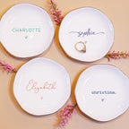 Personalized Ring Dish with Name, Custom Jewelry Tray Gift for Women, Bridesmaids, Mom, Grandma, or Best Friends (1-Name)