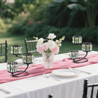 Metal 3 Arm Crystal Candle Holder - Tea Light Centerpiece Candle Holder, Votive Holder with Sparkling Crystal Bowl, Suitable for Wedding, Table Centerpiece, Home Decor (1, 3 arm-Black) - size: 3 arm-Black