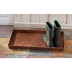 HF by LT Texas Star Pattern Metal Boot Tray, 30 x 13 inches, Antique Copper Finish - color: Texas Star Pattern, Antique Copper Finish