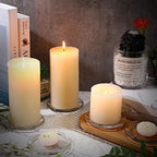 Patelai 36 Pieces Clear Glass Pillar Candle Holder Plates 4 Inch Round Glass Candle Plate Small Flat Tray for Dining Table Centerpiece Wedding Spa Home Party Decoration