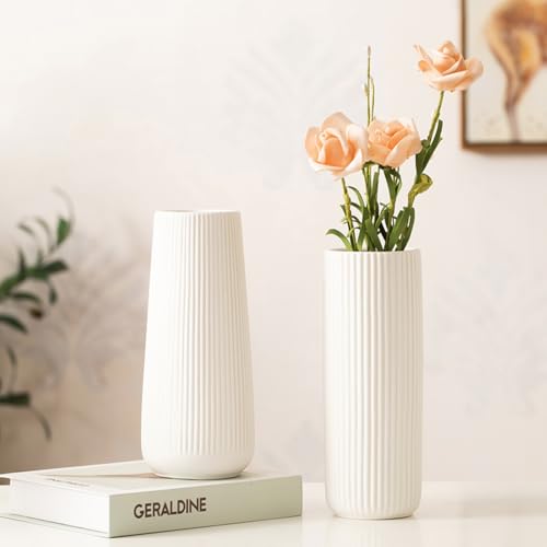 Ceramic Vase Perfect for Pampas Grass Home Décor Living Room Dining Table Farmhouse Office Bedroom Table Kitchen Shelf Elegant Ceramic Flower Vase Ideal for Modern and Rustic Spaces