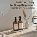 MaisoNovo White Bathroom Tray Countertop - 7.4x5.1 inch Handcrafted Ceramic Kitchen Tray for Soap Bottles, Perfume, Jewelry - Moisture Resistant - Rectangle Bathroom Dish with 4 Anti-Slip Pads - color: White Ceramic Tray