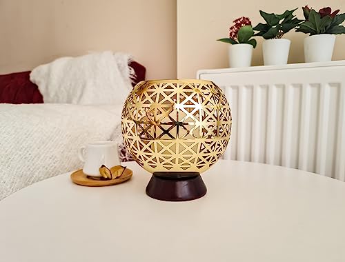 OShadow Candle Holder (shadow caster UNIQUE Patterns)- moroccan candle holders for centerpiece table decorations & candelabra - lantern candle sticks holder - taper candle holder DECORATIVE gold decor - size: Gold Candle Holder