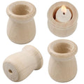 GORGECRAFT 1.3 Inch 10pcs Unfinished Wood Candle Cups Blank Candle Holders Wooden Candlesticks 0.2 Inch Hole Classics Flower Container for Hand Painting Crafts Home Wedding Decorations - size: 1.3x0.63inch,0.2inch
