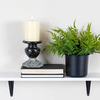 Creative Co-Op 2-Tone Sculptural Terracotta Pillar Candle Holder, Distressed Black - color: Black, size: 4.5" W x 5.25" H