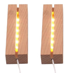 2Pcs 6" Wooden LED Light Display Stand Base,Rectangle Wood Led Light Base Wooden Lamp Base for Display Photos Acrylic Pictures Plexiglass Crystal Resin Craft Art -Warm Light - color: Warm Light, size: 2PC 6"