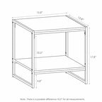 FURINNO Camnus Modern Living 2-Tier End Table, Columbia Walnut, 15.9 in x 15.75 in x 18 in - color: Columbia Walnut, size: 2 Tiers, Metal Frame