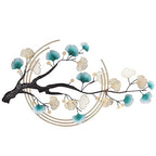 YUYANSHOP 3D Ginkgo Tree Leaf Metal Wall Art, Modern Luxury Metal Wall Nature Art Decor, Metal Wall-Mounted Sculpture, Hanging for Living Room Bedroom Kitchen Decoration Gifts,110x68cm