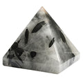 Amazing Gemstone Black Rutilated Quartz Pyramid Crystal Healing Stones - 2" Great Pyramid Figurine of Natural Stone Pyramid for Meditation, Reiki, Chakra Balancing and Crystal Pyramids Grid - color: Black Rutilated Quartz