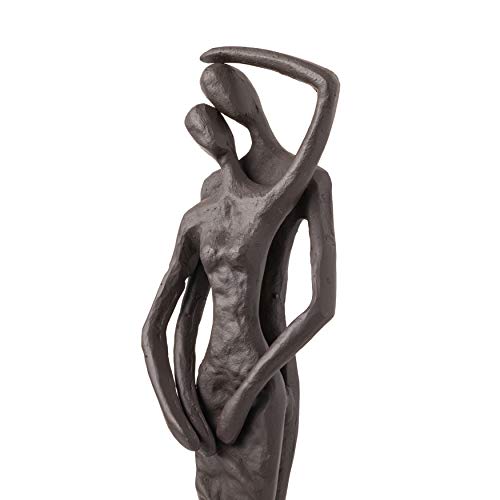 Danya B. Modern Abstract Metal Art Shelf/Table Decor - Decorative Cast Iron Figurine - Embracing Couple Sculpture