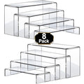 Aheroi Large Acrylic Risers, 8 Pcs 2 Set(7”L~8”L~9”L) Acrylic Display Set Rectangular Stands Shelf Clear Display Risers for Decor, Cake Shelves Retail Shoe Showcase