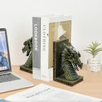 Dragon Bookends for Shelves Set of 2 - Heavy Book Ends Book Supports for Shelves, 4.15 "x 3.25 "x7 Unique Dragon Design Copper（10 Inch） - color: Copper