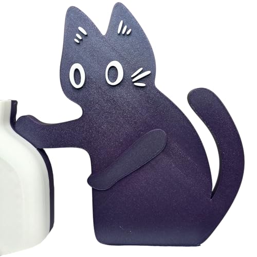 Cat Push Flower Vase for Home Decor Cute Vases for Table Room Decor Unique Lollipop Vases for Women (Big Galaxy Purple White) - size: Big Galaxy Purple White