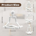 4PCS Thinker Style Abstract White Statue, Modern Simple ABS Abstract Sculpture Decor, for Home Living Room, Restaurant, Office, Bookshelf Decoration, Gifts