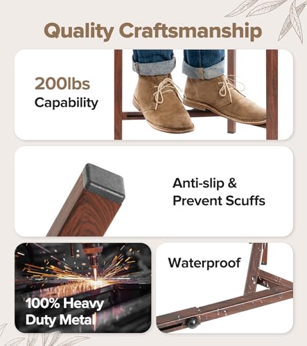 Plant Stand Indoor Adjustable, Metal Modern Indoor Plant Stand, Heavy Duty Plant Stands Outdoor Corner, Stable Plant Holder, Fits 8 to 12 Inches Pots, Black, 1 Pack, Walnut Wood-Grain - color: Walnut Wood-Grain, size: 1 Pack
