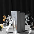 1 Pair Crystal Horse Head Bookends, Non-Skid Sturdy Book Ends, Home Office Decor, for Desktop Office Bookshelves,Book Ends for Shelves