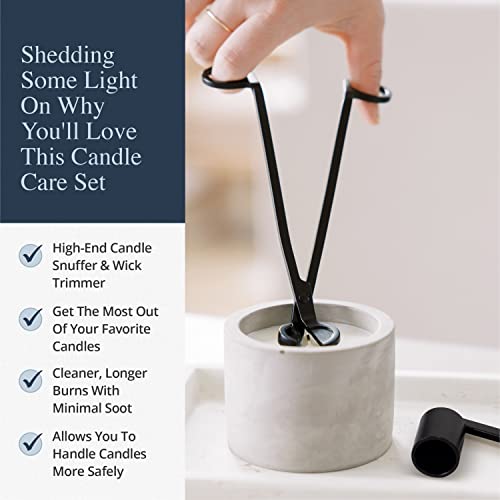 Airy Abode Candle Wick Trimmer and Candle Snuffer Accessory Set – Pick Your Color - color: Brushed Gold