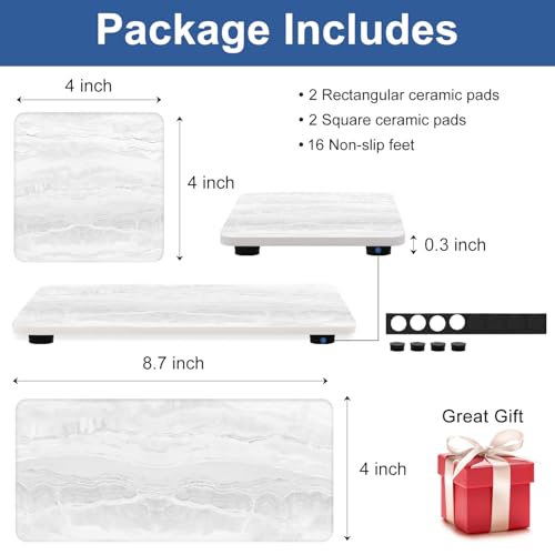 4 Pack Water Absorbing Stone Drying Tray for Bathroom Sink Trays Kitchen Counter Diatomite Stone Quick Dry Diatomaceous Earth Mat for Sink Kitchen Soap Trays Ceramic Marble Bathroom Vanity Tray - color: Marble Light Gray