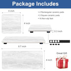 4 Pack Water Absorbing Stone Drying Tray for Bathroom Sink Trays Kitchen Counter Diatomite Stone Quick Dry Diatomaceous Earth Mat for Sink Kitchen Soap Trays Ceramic Marble Bathroom Vanity Tray - color: Marble Light Gray