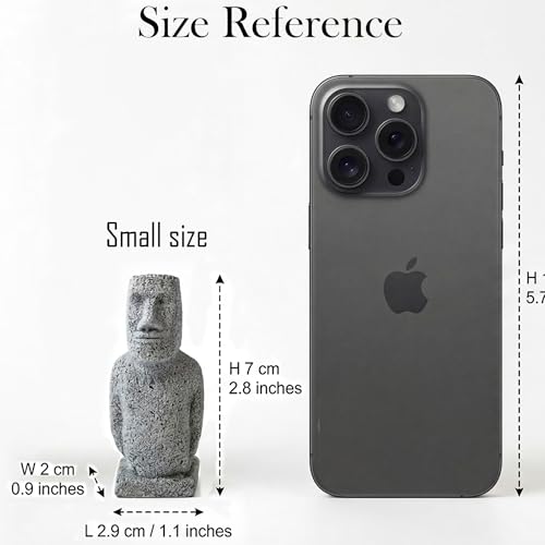 Easter Island Moai Statue - Stone Moai Figurine Decor for Home & Outdoor Garden - 3 (Small Size) - size: Small Size